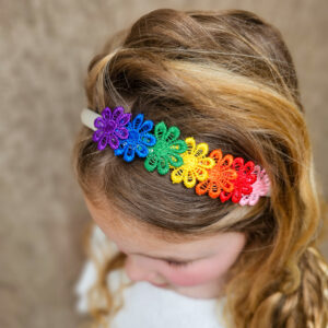 Haarband regenboog daisy
