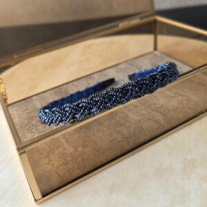 Haarband kraaltjes donkerblauw