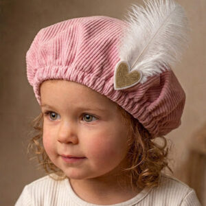 Pietenmuts rib roze hart